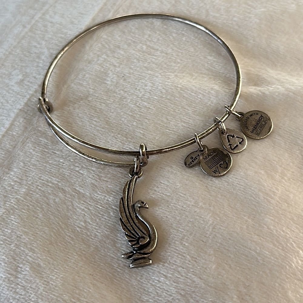 Alex and Ani Swan Silver Bangle Bracelet!